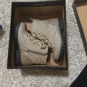 Kids Glittery Gold Boots